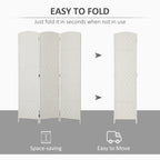 HOMCOM Room Divider, 3 Panel Folding Privacy Screen, 6FT Tall Portable Wicker Weave Partition Wall Divider for Bedroom, Home Office, White