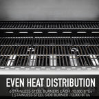 Kenmore 6-Burner Propane Gas Grill with Side Burner, PG-40611S0L, Stainless Steel with Black Trim