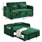 Convertible Sofa Bed,3 in 1 Sleeper Sofa with 2 Pillows and Adjustable Backrest for Living Room Office,Black