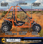 Massimo GKA 200 169cc EFI Adult Go Kart with 10HP Engine, 2WD Off-Road Go Cart, Dual Seats, Red