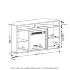 Jensen Corner TV Stand with Fireplace for TV up to 55 in., French Oak Grey