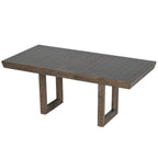 Harper & Bright Designs Farmhouse 7 Pieces Extendable Dining Table Set for 6, Solid Wood Kitchen Table with Butterfly Leaf and 6 Upholstered Chairs, Brown