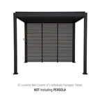 Mirador 10'x10' 111S Outdoor Pergola Accessories-Aluminum Fixed Shutter Wall, Dark Gray