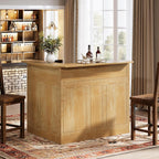Tribesigns Bar Cabinet, L-Shaped Home Bar Table with Stemware Racks