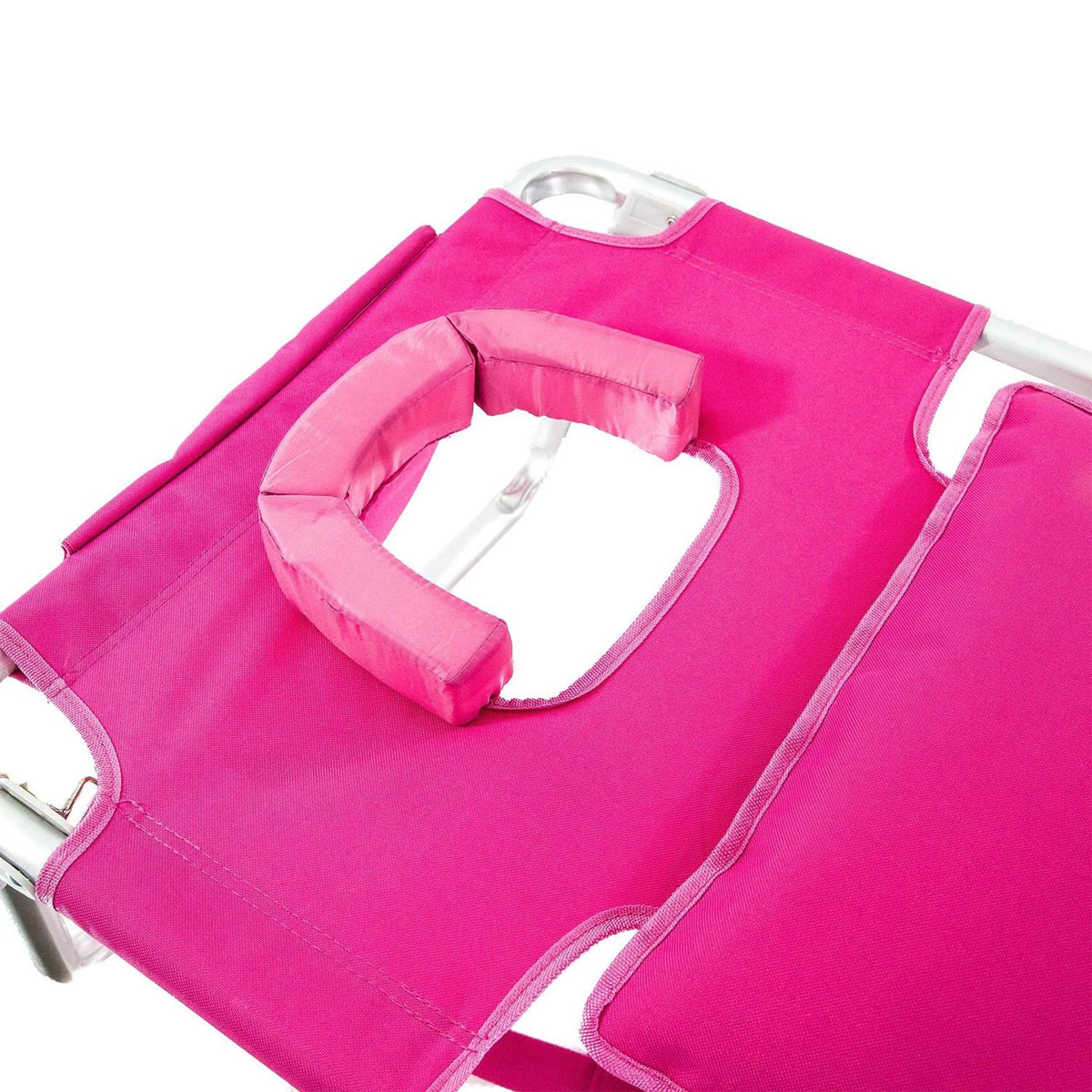 Ostrich Deluxe 3N1 Lightweight Outdoor Beach Lounge Chair w/Footrest, Pink