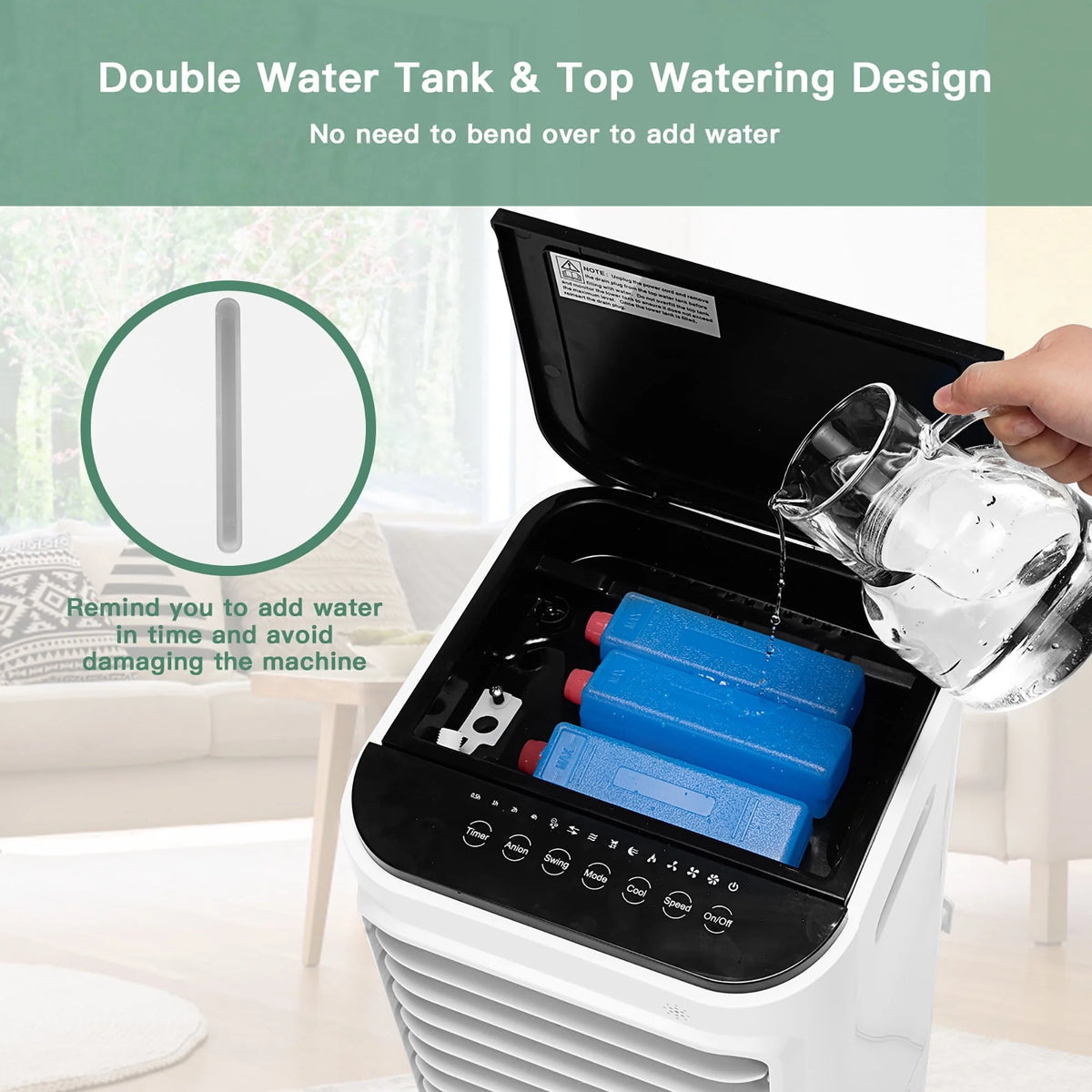 Costway 4-in-1 Portable Evaporative Air Cooler 12L Water Tank 4 Ice Boxes