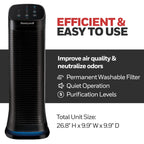 Honeywell Air Genius 5 Air Purifier with Washable Filter, Large Rooms, 250 sq ft, Black, HFD320