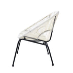 Aspen Modern Outdoor Patio Basket Loveseat, Hammock Weave Design, Metal Frame, Green