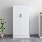 47 Kitchen Pantry Cabinet, White Buffet Cupboards Sideboard with Doors & Adjustable Shelves, Kitchen