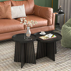 Round Coffee Table, Nesting Coffee Tables Set of 2, Circular Coffee Table
