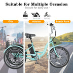 MOONCOOL 350W Motorized Electric Trike, 7 Speed 3 Wheel Electric Bicycle with 36V 10Ah Lithium Battery UL Certified, 24" Electric Tricycle for Adults with Rear Basket