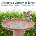 Sunnydaze Freestanding Ceramic Outdoor Bird Bath, Glazed, UV-Resistant Galaxy Blue Finish
