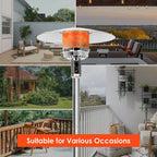 Costway 50000 BTU Propane Patio Heater Standing Steel with Wheels Grey