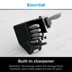 Ninja NeverDull Essential 12-Piece Stainless Steel Knife Set with Built-in Sharpener, K22012