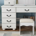 Wohh MDF Makeup Vanity with LED Mirror, Dressing Table and 5 Drawers, White