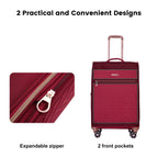 Travelhouse 4 Piece Luggage Set Softside Expandable Lightweight Suitcase with Double Spinner Wheels.(Black)