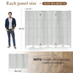 Aletheiawu 4 Panel Room Divider Wall and Folding Privacy Screens��No Installation Required��White