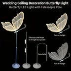 2-Pack Romantic Butterfly Floor Lamp with LED Lights, White & Gold Options, for Wedding, Party, Home Decor, Hanging Chandelier (Multiple Sizes, US Plug)