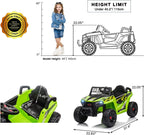 TOBBI 12V Kids Electric off-Road UTV Truck Car Battery Powered Ride on Toys for Girls with LED Headlights, Music, Horn