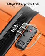 luggage sets 2 piece(20,28 inch) ABS hard suitcase with wheels and TSA lock travel set,orange
