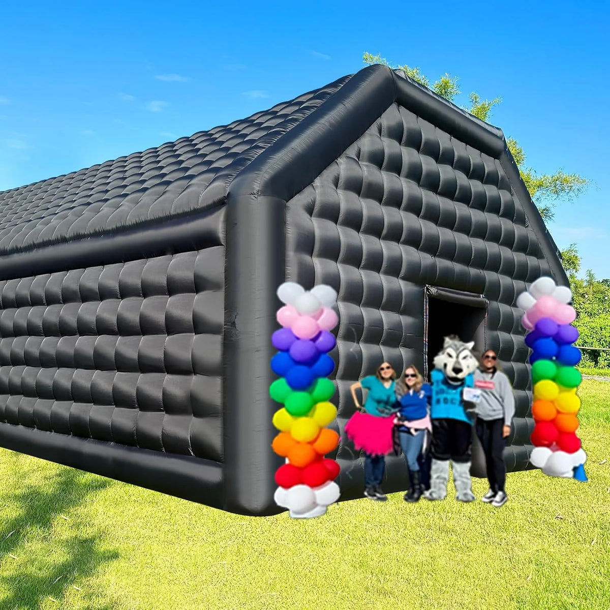 WARSUN 60 Person Large inflatable Party Tent with Disco Cube