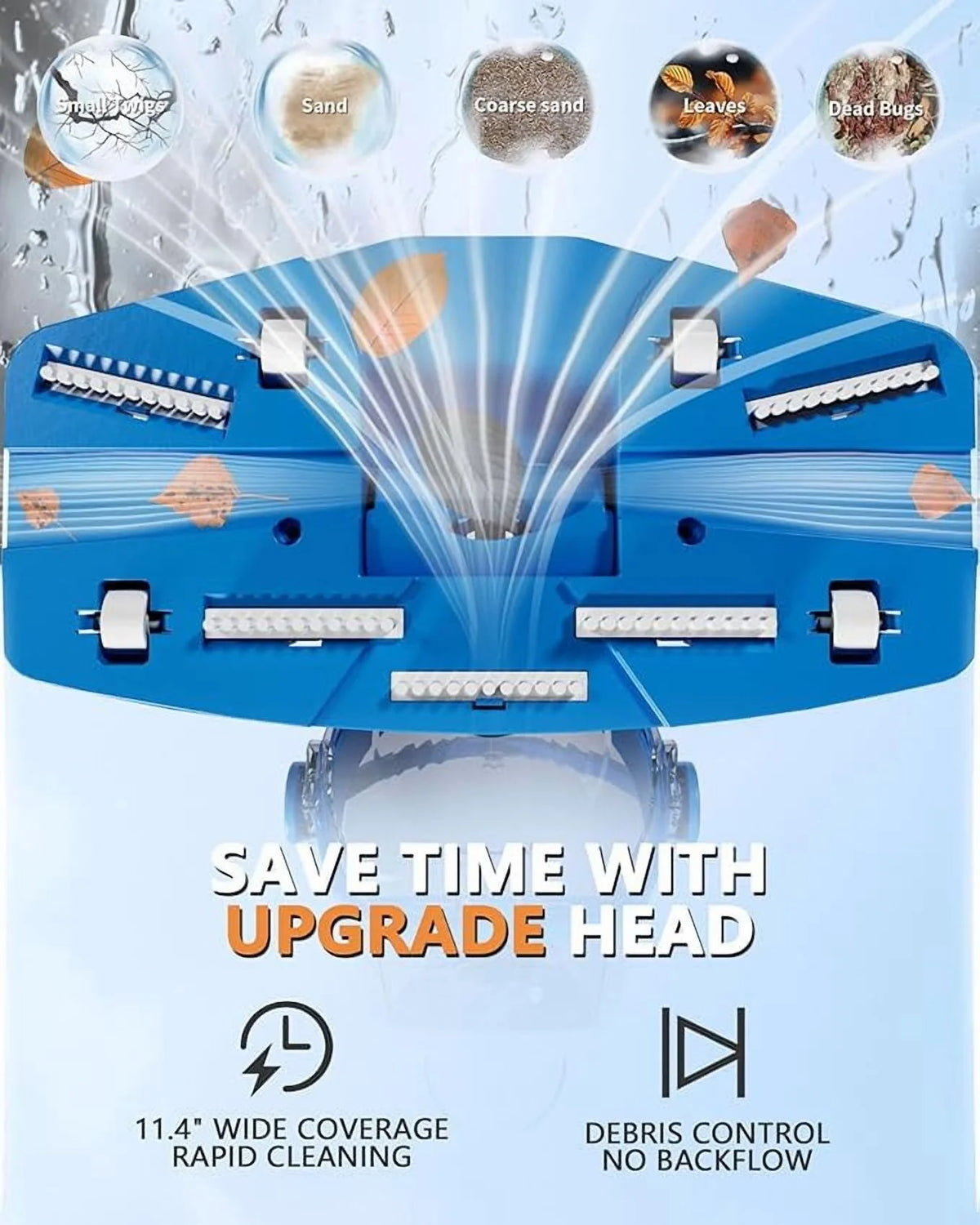 LANCHEZ Cordless Pool Vacuum with Strong Suction, Handheld Rechargeable Swimming Pool Cleaner with Powerful Suction up to 17.5 GPM for Inground and Above Ground Pools, Hot Tubs