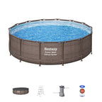 Bestway Power Steel 14' x 42" Round Above Ground Outdoor Swimming Pool Set