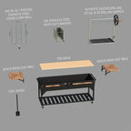 Backyard Discovery Argentine Santa Maria XL Wood Fire & Charcoal Steel Grill, Asado Clamp