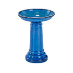 Smart Solar 207104-BT Aviatra Ceramic Traditional Garden Bird Bath, Bright Blue