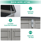 51 Cu Ft Outdoor Storage Shed, Resin Storage Cabinet with Door & Lock, Multi-Purpose Outdoor Shed for Garbage Cans, Garden Tools, Bikes, Easy to Assemble, Gray
