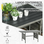 Resenkos Wicker Outdoor Patio Furniture Set, L-Shaped 7 Pieces Outdoor Dining Sectional Sofa, Gray