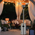 Costway 50000 BTU Propane Patio Heater Standing Steel with Wheels Grey