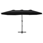 vidaXL Garden Parasol Blue Polyester fabric, Aluminum pole and ribs Large