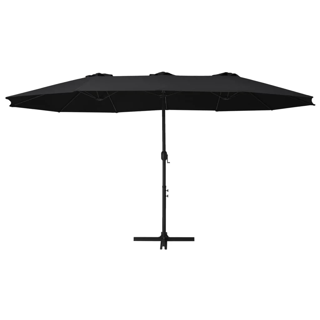 vidaXL Garden Parasol Blue Polyester fabric, Aluminum pole and ribs Large