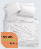 600 Thread Count, 100% Giza Egyptian Cotton Bedding Set, 4-PC Sheets Set, 15 Inch Deep Pocket of Fitted Sheet, Soft Sateen Weave Breathable - Black, Twin