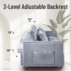 Gewnee 55'' Modern Convertible Velvet Sofa Bed with Pull-Out Twin Bed, Adjustable Backrest for Living Room, Office (Dark Gray)
