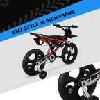 Hyper Bicycles 16" Kids Motobike with Mag Wheels, including training wheels, Black/Red