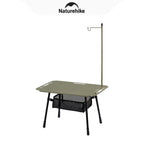 Naturehike, Portable Camping Table, Outdoor Detachable Tactical Camping Table, Lightweight Aluminium Camping Table with Light Pole, Adjustable Height