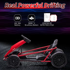 Kojooin Go Kart for Kids,24V Battery 300WX2 Motors Pedal On Foot Go Cart,8MPH High Speed Drifting Car with Slow Start Function,Rose red