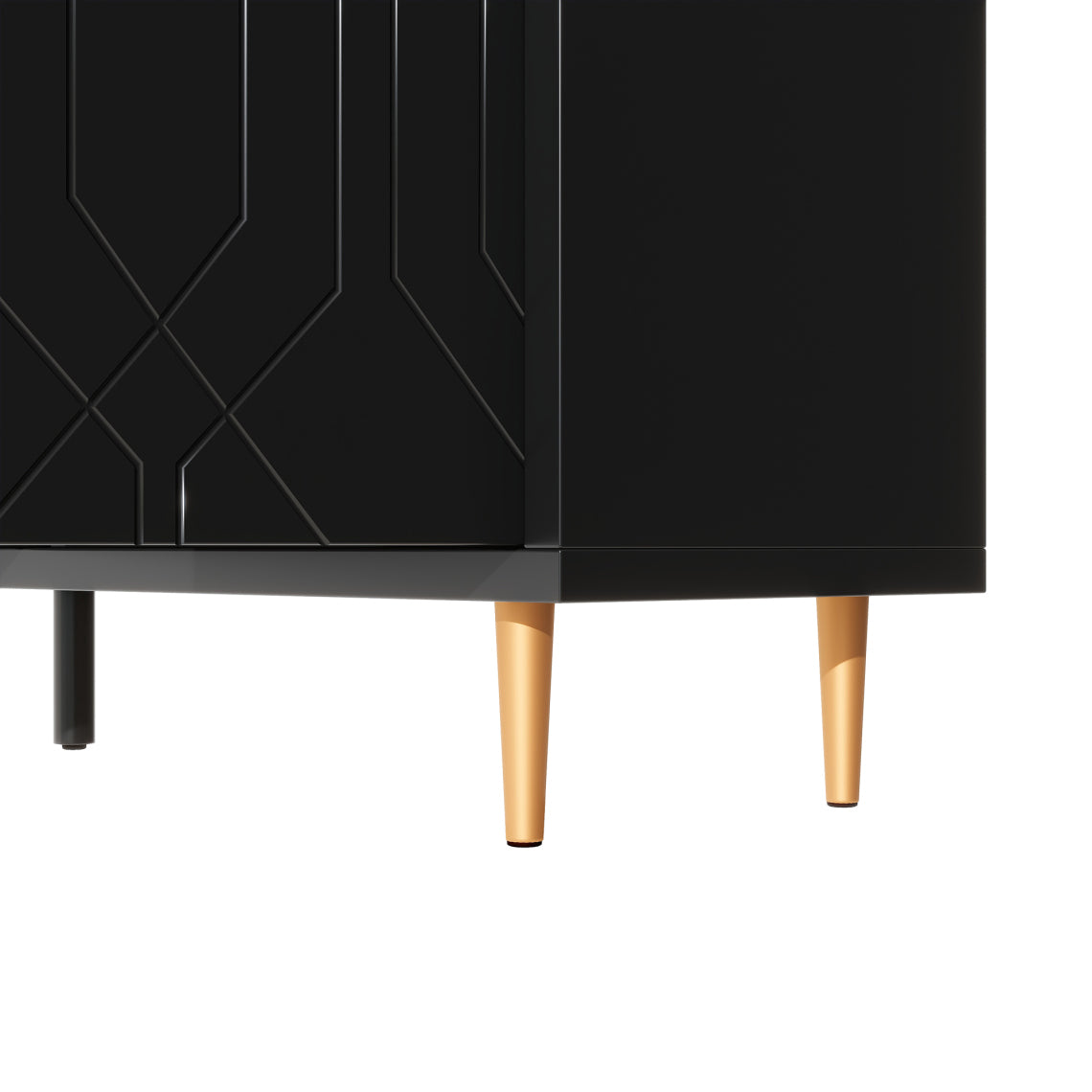 Modern TV Stand for TV up to 70 inch, Media Entertainment Center, Entryway Console Table with Adjustable Shelves,Storage Sideboard Cabinet for Living Room Kitchen, Black