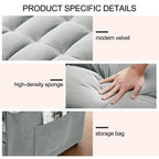 Convertible Sofa Bed,3-in-1 Sleeper Sofa with Pull Out Bed,Sleeper Futon Couch Loveseat with Adjsutable Backrest and Pillows for Living Room,Black