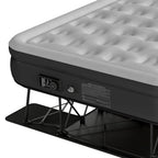 Uforic Inflatable Queen Air Mattress with Built-in Pump, Frame, Velvet Surface & Portable Storage Case, Khaki
