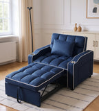 Gewnee 55'' Modern Convertible Velvet Sofa Bed with Pull-Out Twin Bed, Adjustable Backrest for Living Room, Office (Dark Gray)