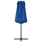vidaXL Garden Parasol Blue Polyester fabric, Aluminum pole and ribs Large