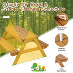 Costway 3-in-1 Kids Picnic Table Wooden Outdoor Sand & Water Table with Umbrella Play Boxes Green