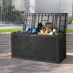 Ktaxon 90 gal Outdoor Garden Plastic Storage Deck Box Gray