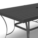 Four Seasons Courtyard Palermo Slat Top Table with Powder Coated Frame
