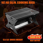 Portable Gas/Charcoal Grill �C Foldable BBQ & Fire Pit for Outdoor Cooking, Camping, Tailgating,  & Backyard