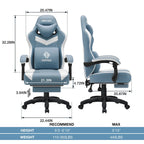 Hoffree Gaming Chair with Massage Fabric Office Chair with footrest for Adults, Ergonomic Gamer Chair with Headrest and Lumbar Support for Office Gaming, 440 LBS