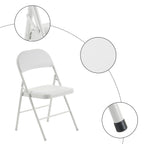 6 Pack Gray Folding Chairs with Padded Seats, Portable Stackable Foldable Chairs for Indoor & Outdoor, Commercial Seat with Metal Frame for Events Office Wedding Party, 330lbs Capacity